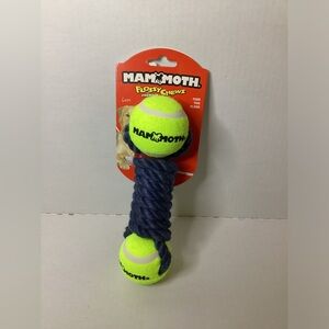 Mammoth Flossy Chews Rope Twister Dog Toy with Tennis Balls -Poly Tug Toss